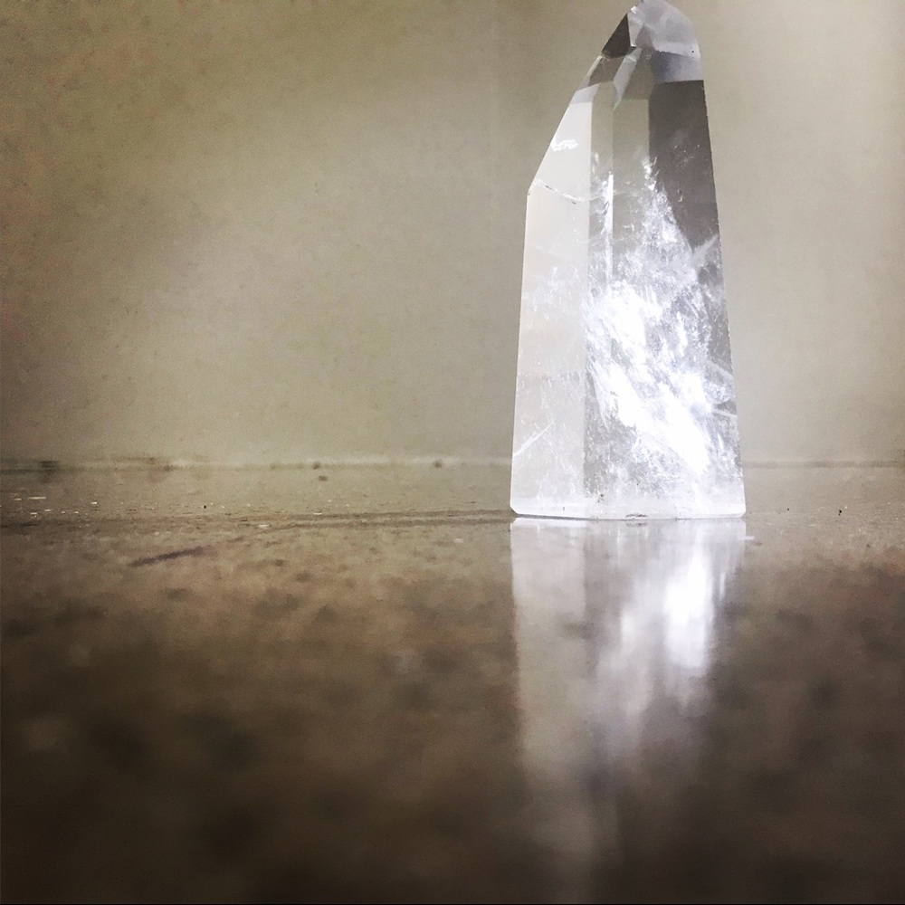 Large clear quartz tower